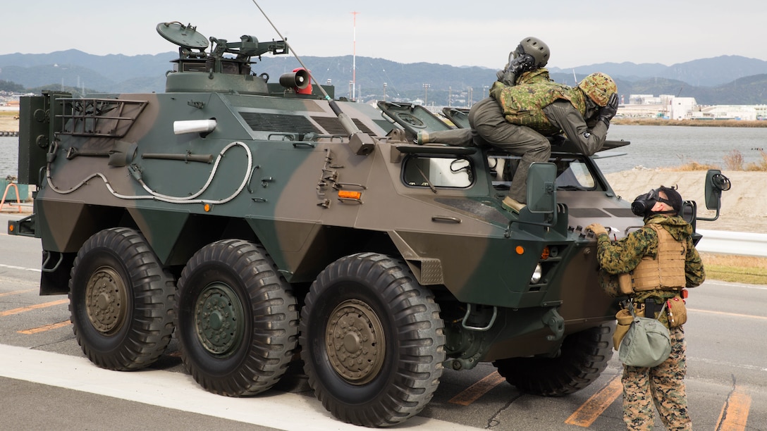 U.S. Marines and Japan Ground Self-Defense Force members executed exercise Active Shield at Marine Corps Air Station Iwakuni, Japan, Nov. 10, 2016. Active Shield is an annual exercise designed to test the abilities of U.S. and Japanese forces to work alongside each other to protect and defend Marine Corps Air Station Iwakuni and other U.S. assets in the region. 