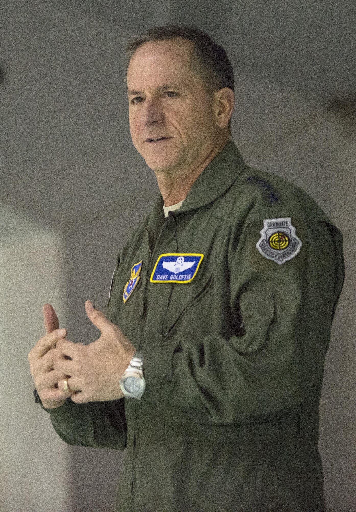 Air Force Chief of Staff Gen. David L. Goldfein visits Joint Base Elmendorf-Richardson, Alaska, Nov. 10, 2016. During his Pacific tour, Goldfein visited JBER and shared his priorities of revitalizing squadrons, strengthening joint leaders and teams, and multi-domain command and control. 