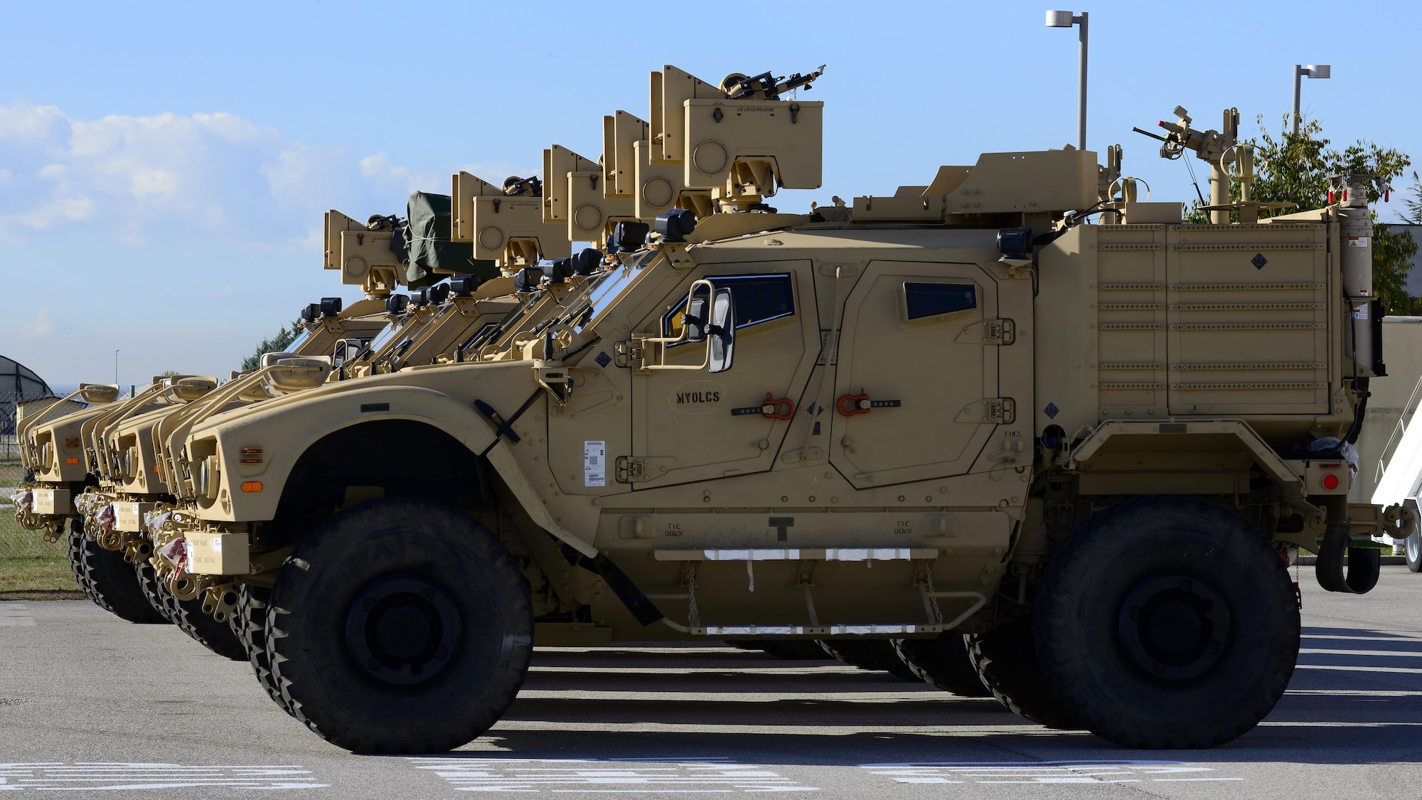 All-terrain vehicles sit on a loading pad at Aviano Air Base, Italy on Nov. 8, 2016. The vehicles and other cargo were loaded onto a C-5M Super Galaxy to support operation efforts in Iraq. (U.S. Air Force photo by Senior Airman Cary Smith)