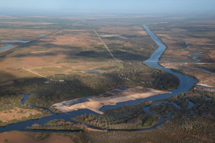 Backfilling operations are being conducted as part of the Kissimmee River Restoration project. When completed, the project will restore more than 44 miles of the historic Kissimmee River, restore more than 40 square miles floodplain, and slow the flow of water into Lake Okeechobee.