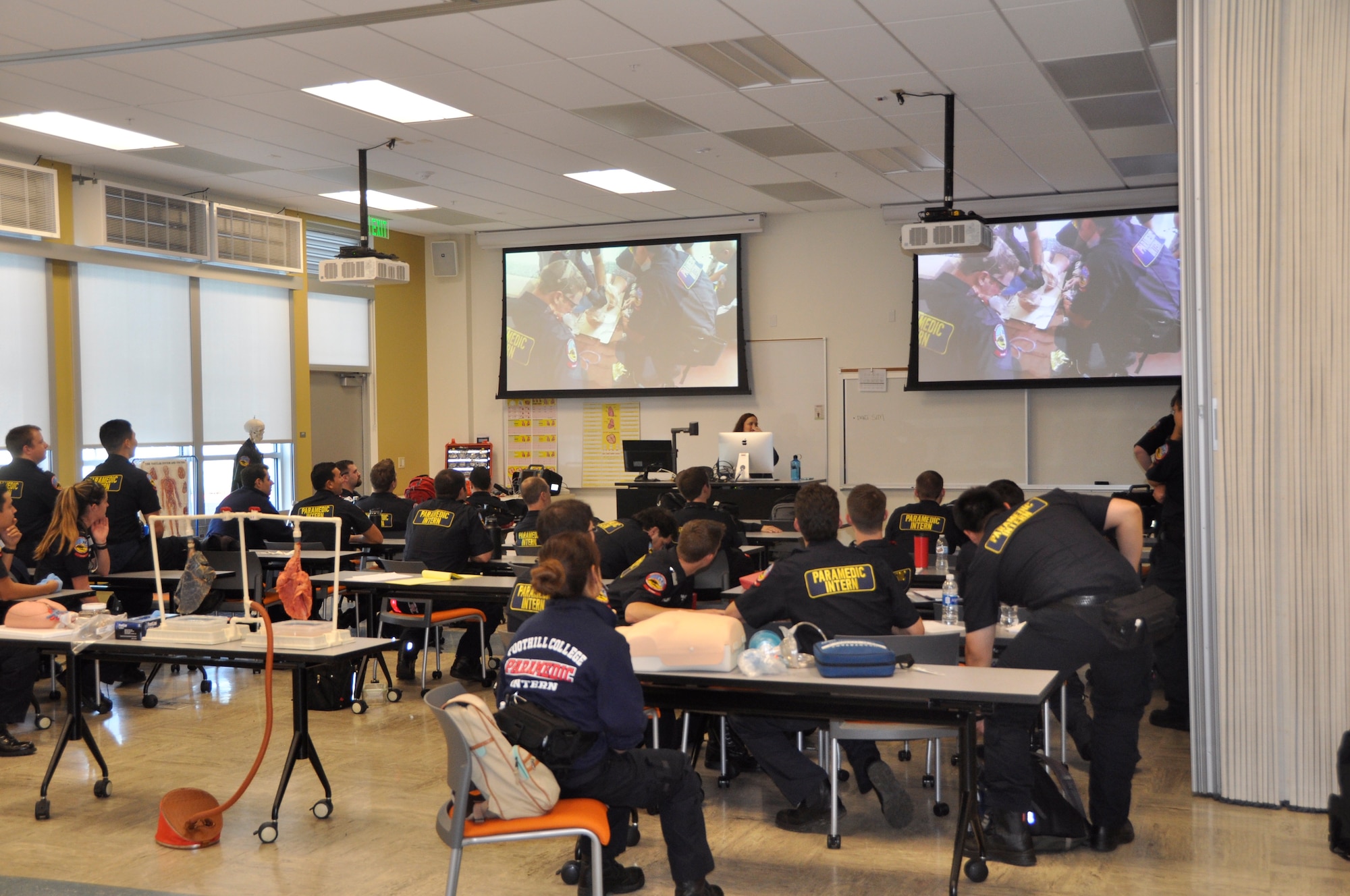 Opened Ocober of this year, the Foothill College Sunnyvale Center was once the "Blue Cube" on former Onizuka Air Station built back in 1960.  Now, paramedic courses are just one of the many programs offered at the Foothill College Sunnyvale Center.  
(U.S. Air Force photo/Scott Johnston)