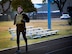 U.S. Air Force Airman 1st Class Haden Pyatt, 27th Special Operations Civil Engineer Squadron Explosive Ordnance Disposal  technincian, completes a 400-meter run during the 3rd annual EOD 132 workout Nov. 10, 2016, at Cannon Air Force Base, N.M.. This annual workout is in honor of the 132 EOD technicians who have passed away since the 9/11 tragedy. (U.S. Air Force photo by Staff Sgt. Eboni Reams/Released)