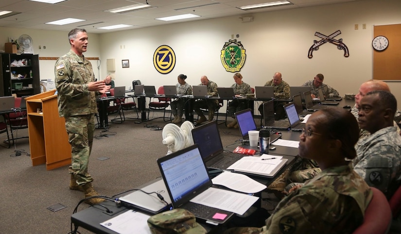 Sgt. 1st Class Kevin Hiles, of the 94th Training Division, teaches a class as part of the 80th Training Command's 2016 Instructor of the Year competition at Fort Knox, Ky., Oct. 22, 2016. Hiles won the Noncommissioned Officer IOY award. Photo taken by Spc. Sarah Ruiz, 55th Signal Company (Combat Camera).