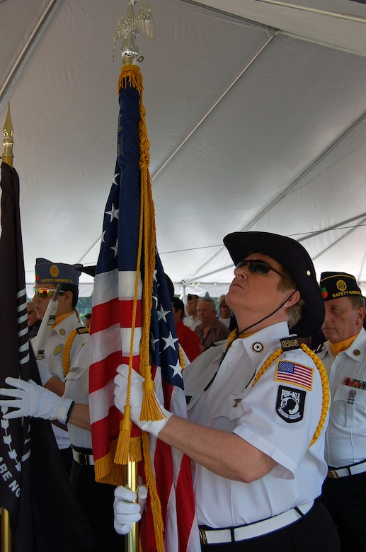 Members of Safety Harbor American Legion Post 238 post the colors during a local ceremony held at Veterans Memorial Park in Oldsmar, Fla. on Nov. 11.
