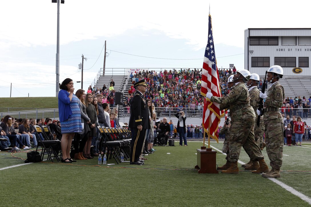 U.S. Army Reserve and National Guard Soldiers and veterans were celebrated Nov. 11, 2016 in a Veterans Day breakfast and memorial ceremony hosted by citizens from Gatesville, Tx., and III Corps and Fort Hood, Tx.
(U.S. Army photo by Sgt. Christopher Bigelow)