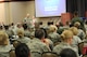 Lt. Gen. Mark Ediger, the Air Force Surgeon General, answers questions from an Airman during a question and answer session at the 2016 Air Force Medical Service Senior Leadership Workshop. The workshop has a week-long focus on strategies and future programs for the AFMS.