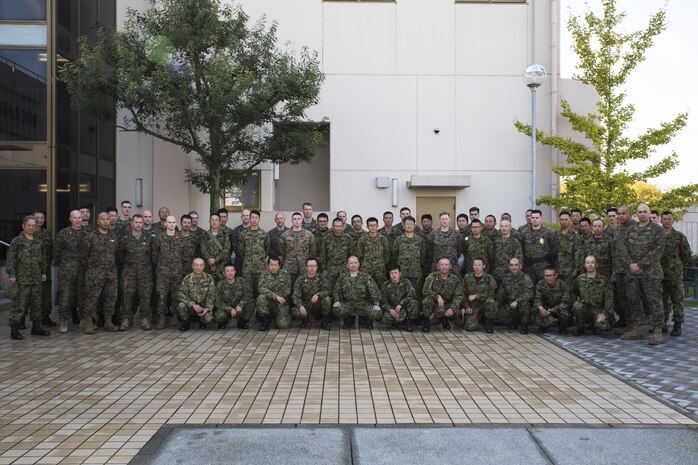 U.S. Marines and Japan Ground Self Defense Force members executed exercise Active Shield at Marine Corps Air Station Iwakuni, Japan, Nov. 11, 2016. Active Shield is an annual exercise designed to test the abilities of U.S. and Japanese forces to work alongside each other to protect and defend Marine Corps Air Station Iwakuni and other U.S. assets in the region. (U.S. Marine Corps photo by Lance Cpl. Joseph Abrego)