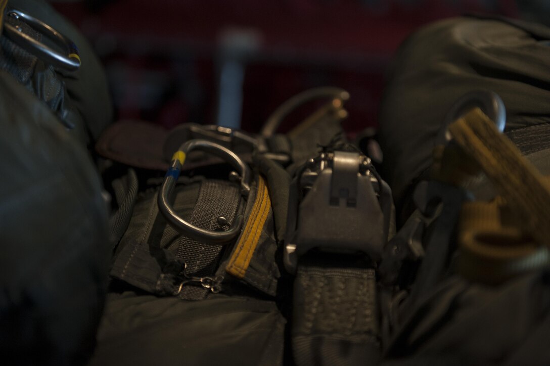 Rescue equipment sits ready for use aboard an MC-130J Commando II during Exercise Keen Sword Nov. 10, 2016, off the coast of Okinawa, Japan. During Exercise Keen Sword, rescue equipment was dropped over a specific location where training occurred. (U.S. Air Force photo by Senior Airman Lynette M. Rolen/Released)