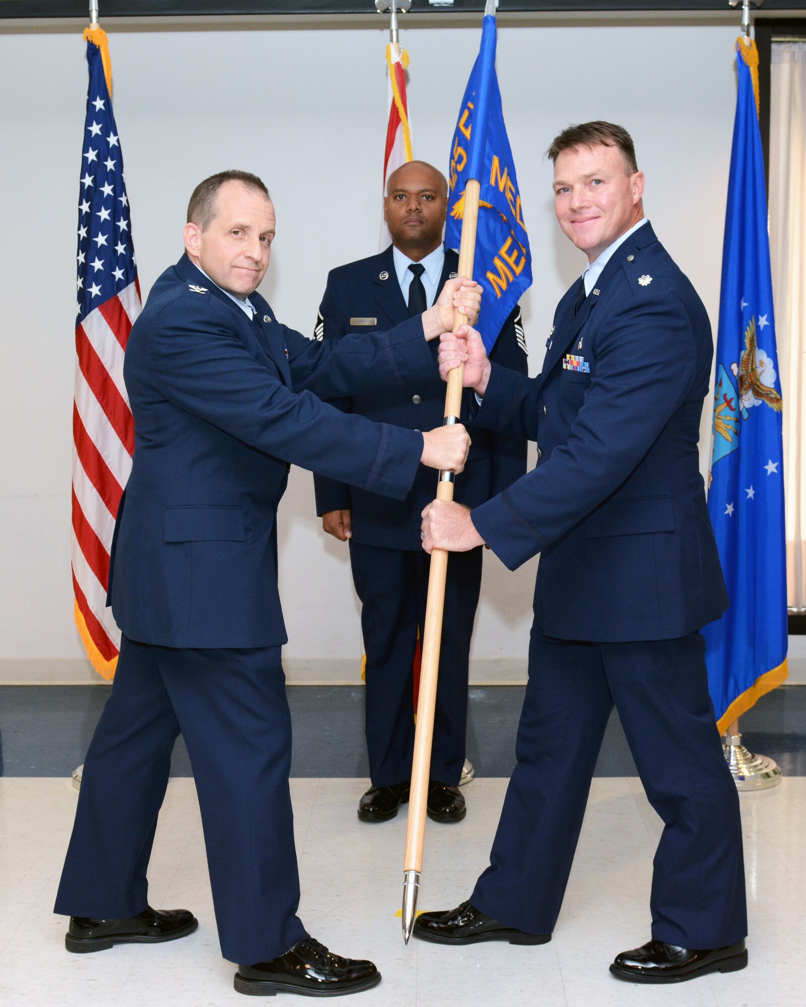 U.S. Air Force Lt. Col. Steven Edwards assumed command of the 125th Medical Detachment 1 at the 125th Fighter Wing in Jacksonville, Fla., on November 06, 2016. (U.S. Air National Guard photo by Tech. Sgt. Troy Anderson/Released)