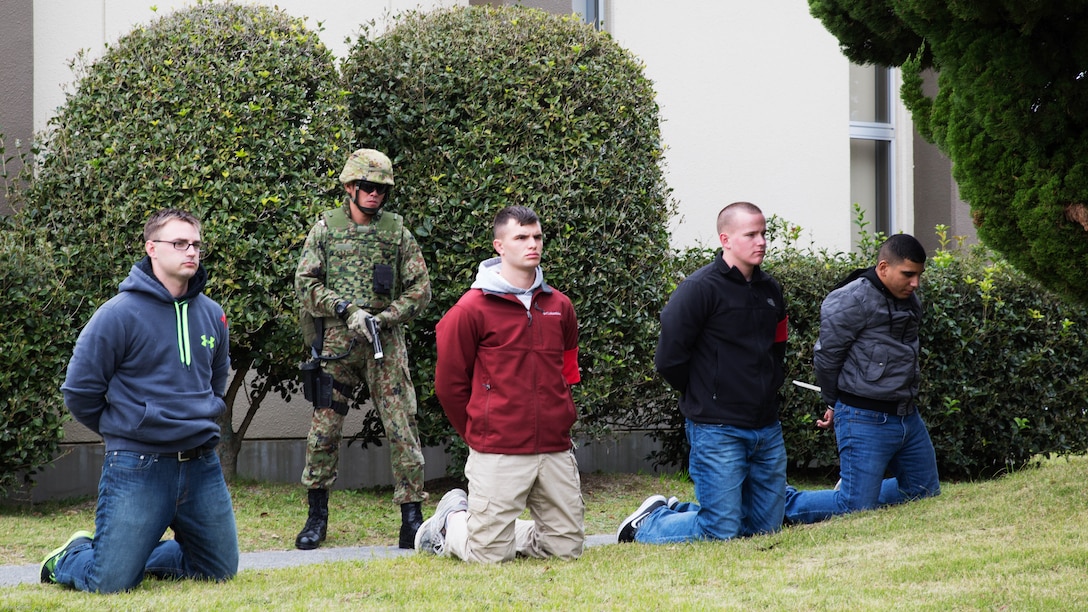 U.S. Marines and Japan Ground Self-Defense Force members executed exercise Active Shield at Marine Corps Air Station Iwakuni, Japan, Nov. 10, 2016. Active Shield is an annual exercise designed to test the abilities of U.S. and Japanese forces to work alongside each other to protect and defend Marine Corps Air Station Iwakuni and other U.S. assets in the region. 