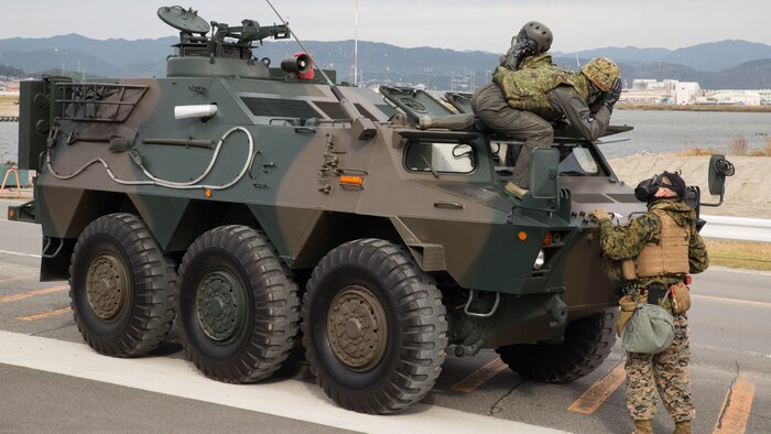U.S. Marines and Japan Ground Self-Defense Force members executed exercise Active Shield at Marine Corps Air Station Iwakuni, Japan, Nov. 10, 2016. Active Shield is an annual exercise designed to test the abilities of U.S. and Japanese forces to work alongside each other to protect and defend Marine Corps Air Station Iwakuni and other U.S. assets in the region. 