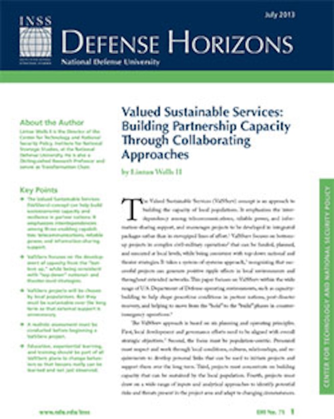 Valued Sustainable Services: Building Partnership Capacity Through Collaborating Approaches