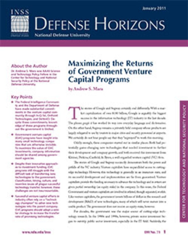 Maximizing the Returns of Government Venture Capital Programs