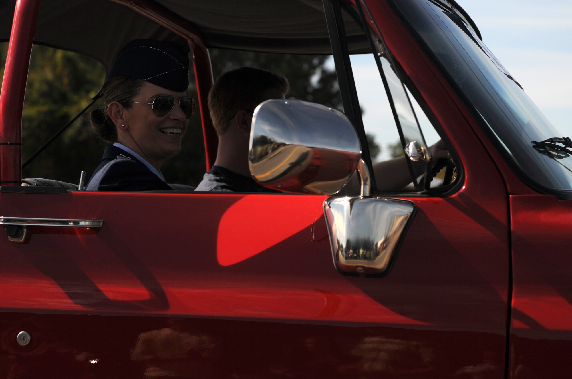 Col. Michele Edmondson, 81st Training Wing commander, arrives at the 16th Annual Gulf Coast Veterans Day Parade Nov. 12, 2016, in D’Iberville, Miss. More than 5,000 Mississippi and Louisiana citizens watched the parade honoring Gulf Coast veterans. Keesler Honor Guard members, base leadership and more than 215 81st Training Group Airmen with the 50 State Flag Team and Drum and Bugle Corps also came out to celebrate the holiday. (U.S. Air Force photo by Senior Airman Holly Mansfield)