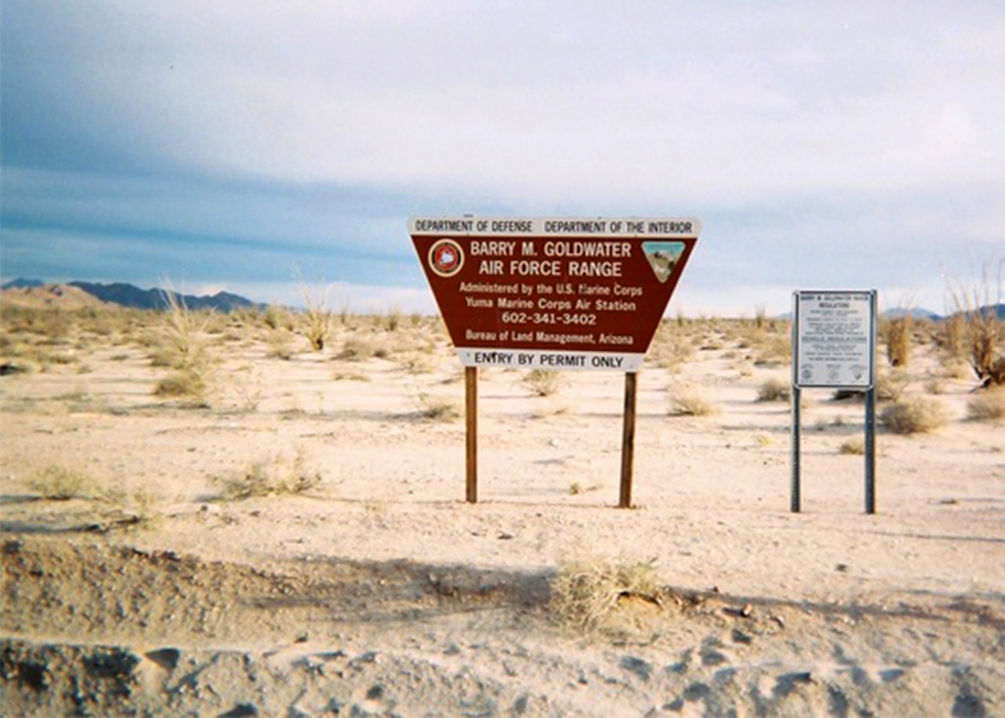 This year marks the 75th anniversary of the Barry M. Goldwater range since its acquisition. Established in 1941, the BMGR lies along the U.S. and Mexico border in Southwest Arizona and spans more than one million acres. Additionally, it makes up 7,000 miles of airspace and sees an estimated 54,000 sorties or more a year. The range is used by Luke Air Force Base, Davis-Monthan Air Force Base, Tucson Air National Guard Base, and the Marine Corps. (Courtesy photo)
