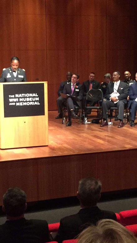 Col. Bradford addressing the crowd on Veterans Day