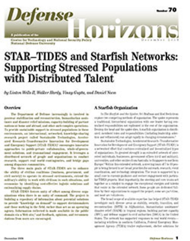 STAR–TIDES and Starfish Networks: Supporting Stressed Populations with Distributed Talent