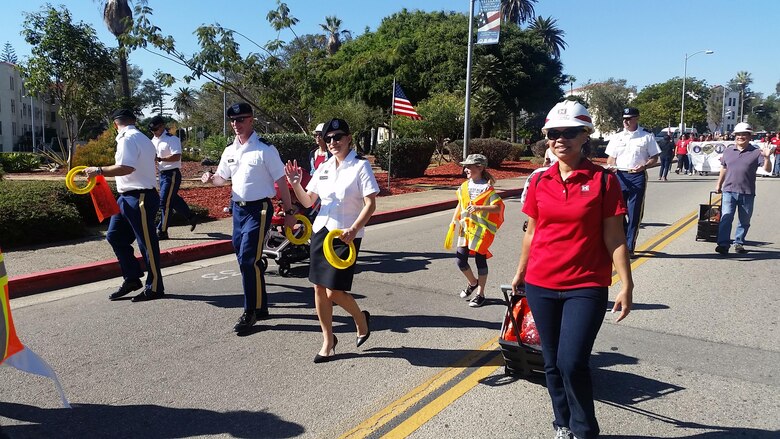 On Nov.11, over 10 U.S. Army Corps of Engineers Los Angeles District staff employees and family members marched in “America’s Parade” on the VA West Los Angeles Medical Center campus.  The parade was coordinated through the County of Los Angeles, City of Los Angeles and the American Legion, partnered with the United War Veterans Council, organizers of the New York Veterans Day Parade.   Prior to the start of the parade, District Commander, Col. Kirk Gibbs, attended the Wreath Laying Ceremony at the National Ceremony attended by California State Secretary of Veteran Affairs Vito Imbasciani and LA County Board Supervisor Hilda Solis.  The ceremony and parade honors America's Veterans for their patriotism, love of country and willingness to serve and sacrifice for the common good.  
