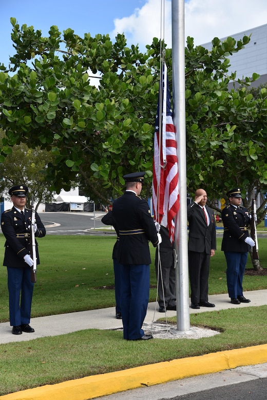 Veterans, family members, and fellow employees gathered at the Amgen headquarters for a Flag raising ceremony and Veterans Day event on November 10.