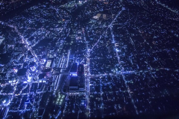 An aerial view of Tokyo from a UH-1N Iroquois assigned to the 459th Airlift Squadron, Nov. 8, 2016, during Keen Sword 17. This joint, bilateral field training exercise between the United States and Japan is designed to allow Japan and the United States to practice and evaluate their coordination procedures and interoperability requirements.  (U.S. Air Force photo by Yasuo Osakabe/Released)  
