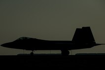 After completing a sortie in support of Operation Inherent Resolve, an F-22 Raptor taxis across a runway at an undisclosed location in Southwest Asia, Nov. 11, 2016. OIR has been the most precise air campaign in the history of warfare. Ninety-nine percent of all munitions expended are precision-guided. The F-22s have provided more than 650 missions hours in support of the liberation of Mosul, Iraq.  