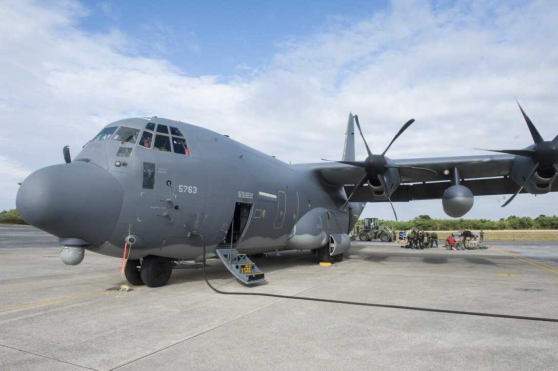 U.S. Air Force Airmen from the 31st Rescue Squadron and Japan Air Self-Defense Force pararescuemen prepare for Exercise Keen Sword 17 Nov. 10, 2016, at Kadena Air Base, Japan. During Keen Sword, the 31st Rescue Squadron and JASDF work together during exercises such as a mass casualty exercise and coordinating rescue efforts. (U.S. Air Force photo by Senior Airman Lynette M. Rolen/Released)