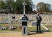 Royal Air Force Group Captain Shaun Harvey and French Air Force Lieutenant Colonel Fabrice Imbo open the wreath-laying ceremony Nov. 13, 2016 at Oakwood Cemetery, Montgomery, Alabama.  In the cemetery are buried 78 British and 20 French Airmen killed in training accidents in the Southeast U.S. from June 1941 to November 1945. (Photo courtesy of Dr. Robert Kane, Air University Director of History)