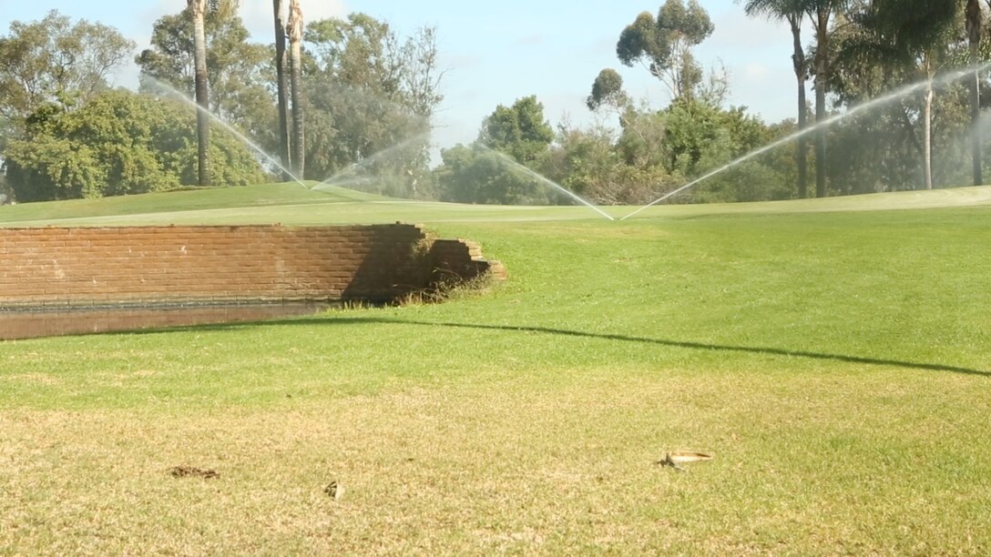 The Marine Corps Air Station Miramar Memorial Golf Course aboard MCAS Miramar, Calif., uses reclaimed water from station’s irrigation systems to decrease water usage aboard the installation. In recognition of October being National Energy Action Month, MCAS Miramar promoted energy conservation and informed station residents of what they can do to help. (U.S. Marine Corps photo by Pfc Liah Kitchen/Released)