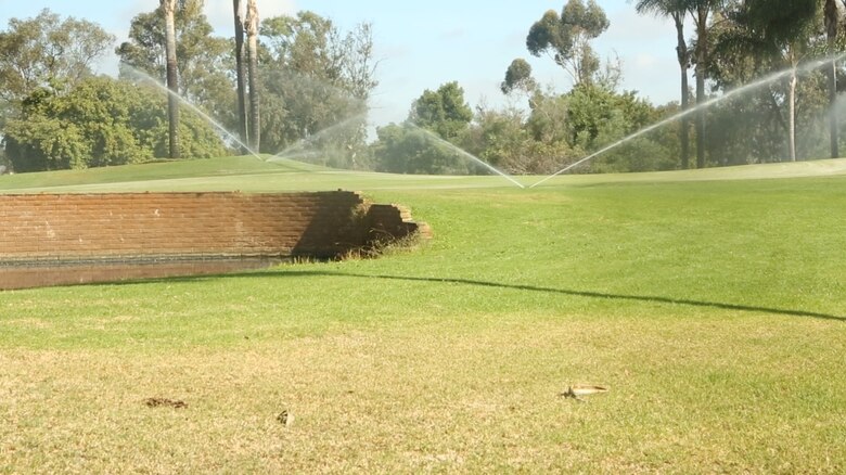 The Marine Corps Air Station Miramar Memorial Golf Course aboard MCAS Miramar, Calif., uses reclaimed water from station’s irrigation systems to decrease water usage aboard the installation. In recognition of October being National Energy Action Month, MCAS Miramar promoted energy conservation and informed station residents of what they can do to help. (U.S. Marine Corps photo by Pfc Liah Kitchen/Released)
