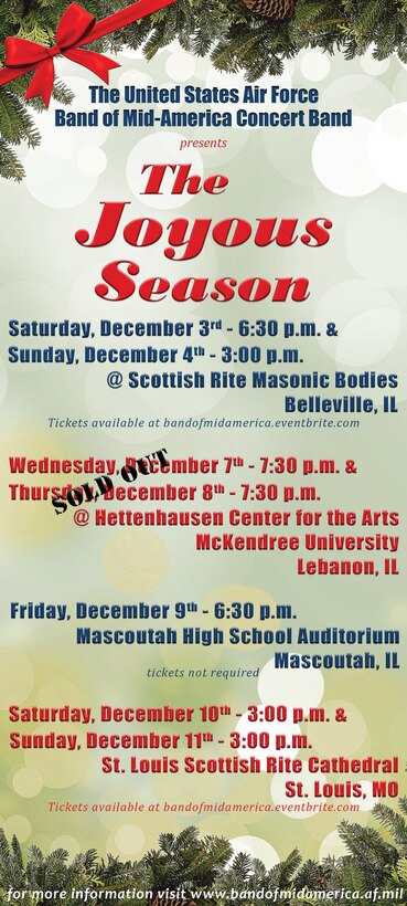 Band of Mid-America Holiday Concert Poster, 2016
