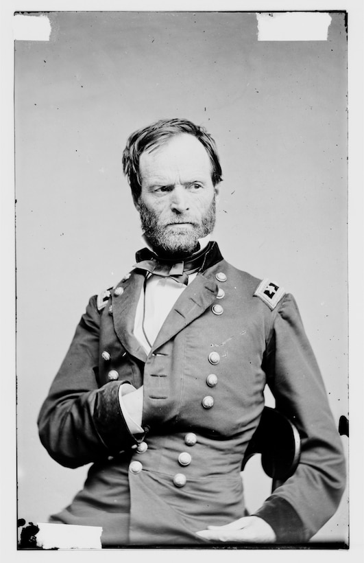 Union Maj. Gen. William T. Sherman:  Maj. Gen. William T. Sherman commanded the XV Corps during the Vicksburg campaign and was Grant’s most trusted subordinate officer. He is most famous for his “March to the Sea” in 1864 during which--as he pledged, he made “Georgia howl.”
