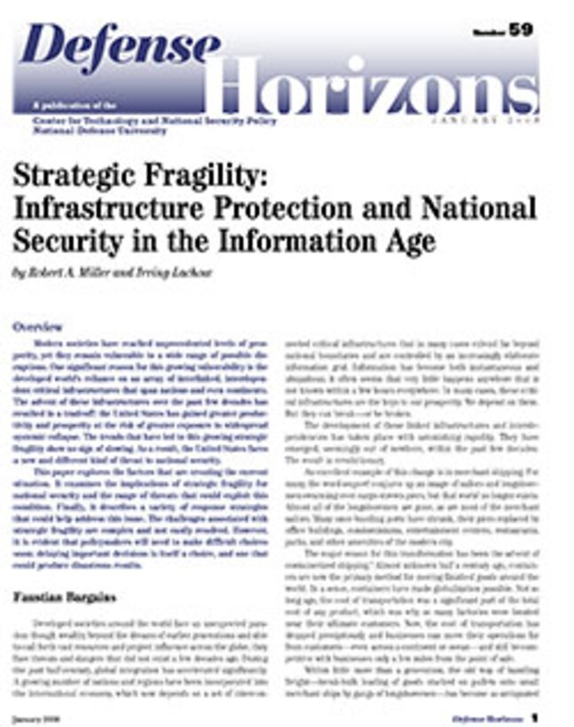 Strategic Fragility: Infrastructure Protection and National Security in the Information Age