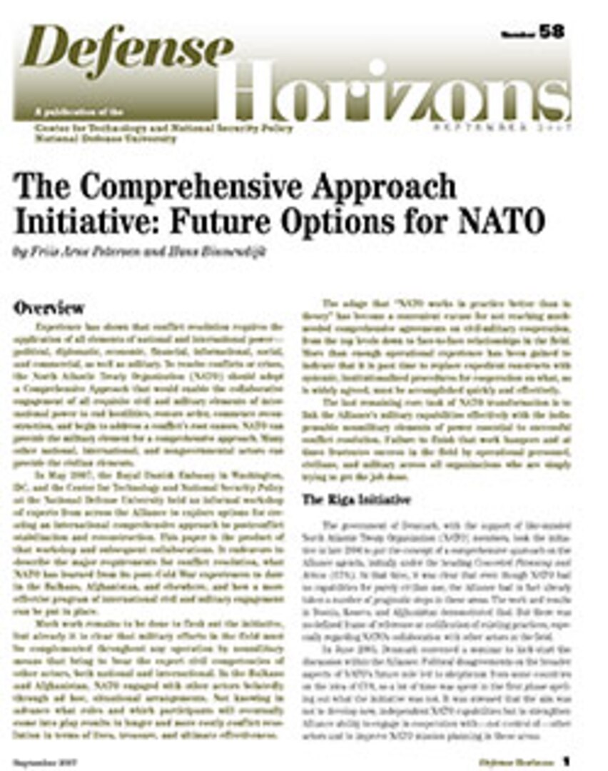 The Comprehensive Approach Initiative: Future Options for NATO ...