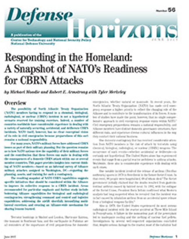 Responding in the Homeland: A Snapshot of NATO’s Readiness for CBRN Attacks