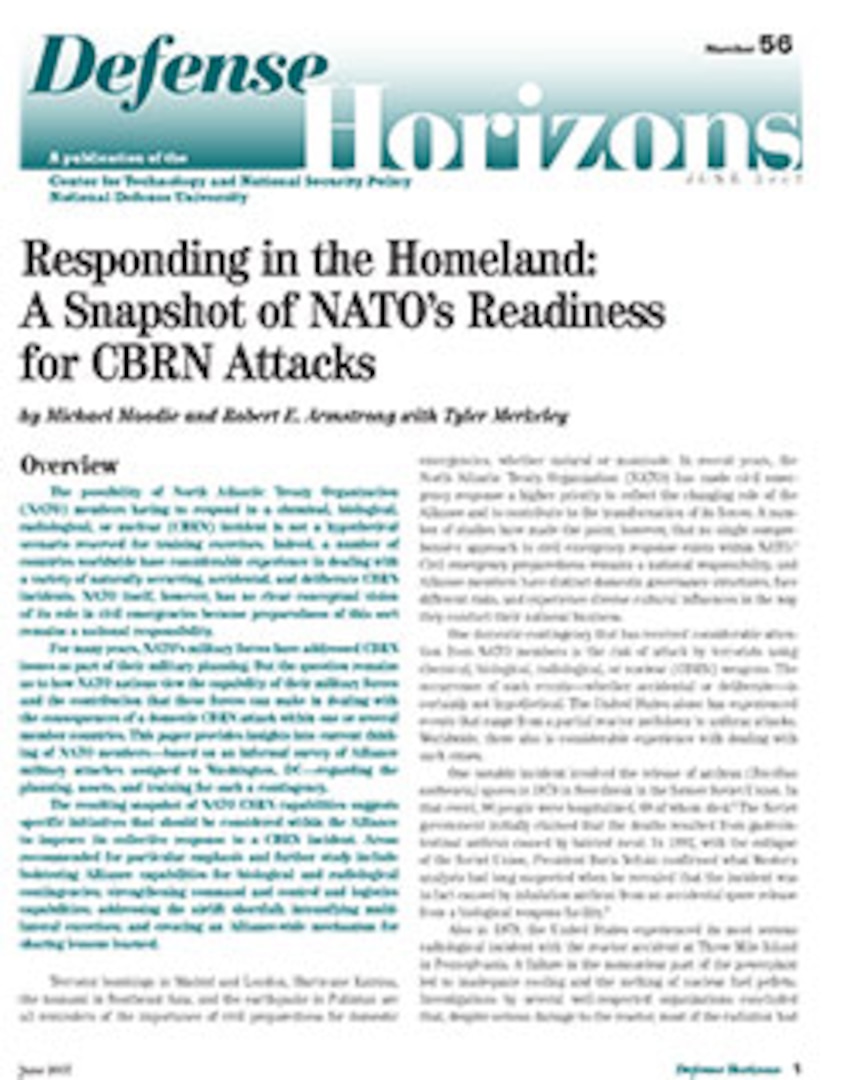 Responding in the Homeland: A Snapshot of NATO’s Readiness for CBRN ...