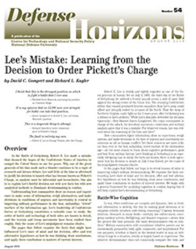 Lee’s Mistake: Learning from the Decision to Order Pickett’s Charge