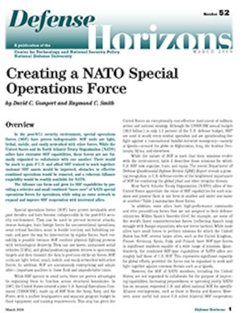 Creating a NATO Special Operations Force > National Defense University ...