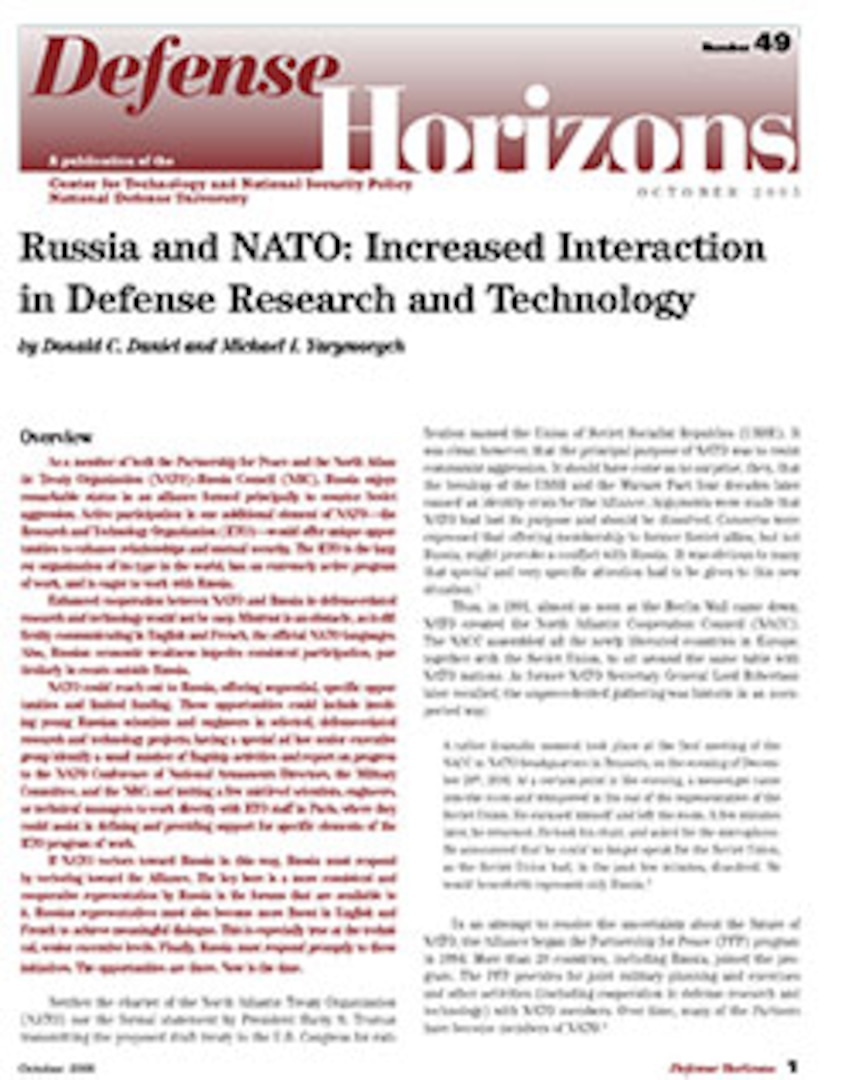 Russia And Nato: Increased Interaction In Defense Research And 