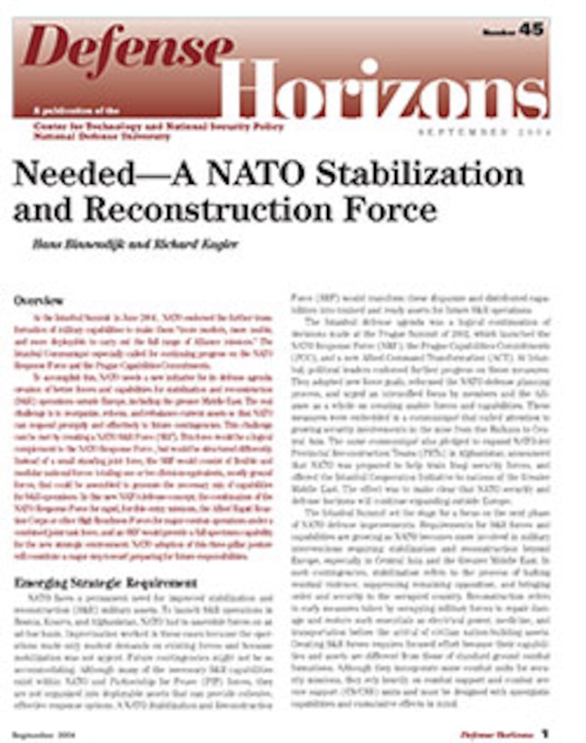 Needed - A NATO Stabilization and Reconstruction Force