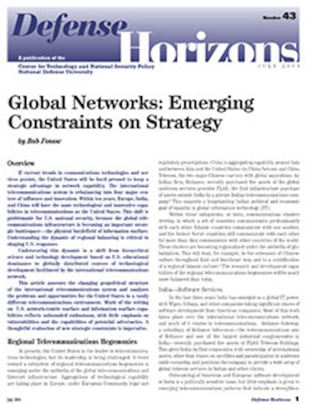 Global Networks: Emerging Constraints on Strategy