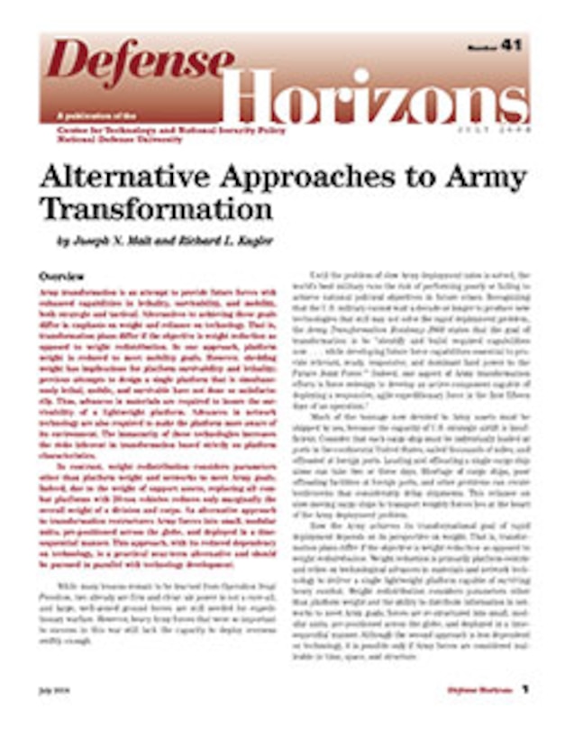 Alternative Approaches to Army Transformation