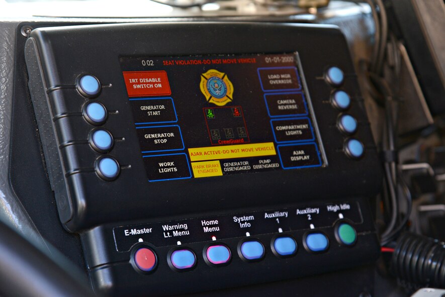 The crews on each of the Tinker Fire and Emergency Services' trucks have a friendly competition going on to see who can have the lowest amount of safety violations through the seatbelt safety system. The system keeps everyone safe by alerting them if a seatbelt isn’t buckled, but the crews now hold each other accountable before a violation even occurs. (Air Force photo by Kelly White)