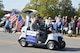 Col. David Gaedecke, 552nd Air Control Wing commander, right, and 552nd ACW Command Chief Master Sgt. Mark Hurst show off AWACS pride in the annual Midwest City event. (Air Force photo by April McDonald)