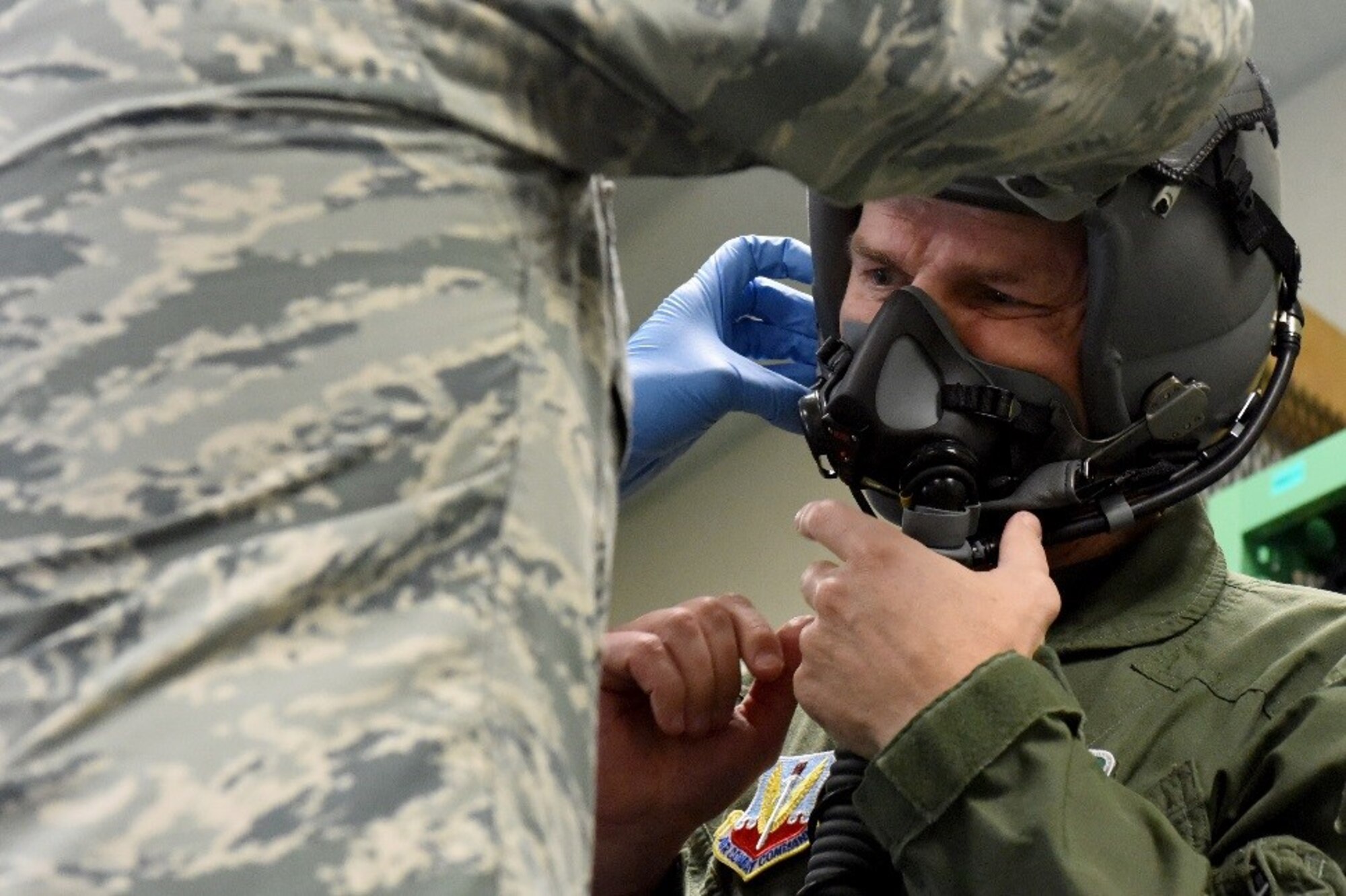 Gen. Petr Pavel, NATO Military committee chairman, receives egress and harness training prior toflying familiarization flight in an F-15E Strike Eagle, Nov. 15, 2016, at Seymour Johnson Air Force Base, North Carolina. Pavel also met with members of the 335th Fighter Squadron who recently returned from a deployment where they dropped more than 2,000 bombs in support of OPERATION INHERENT RESOLVE.  (U.S. Air Force photo by Airman Miranda A. Loera)