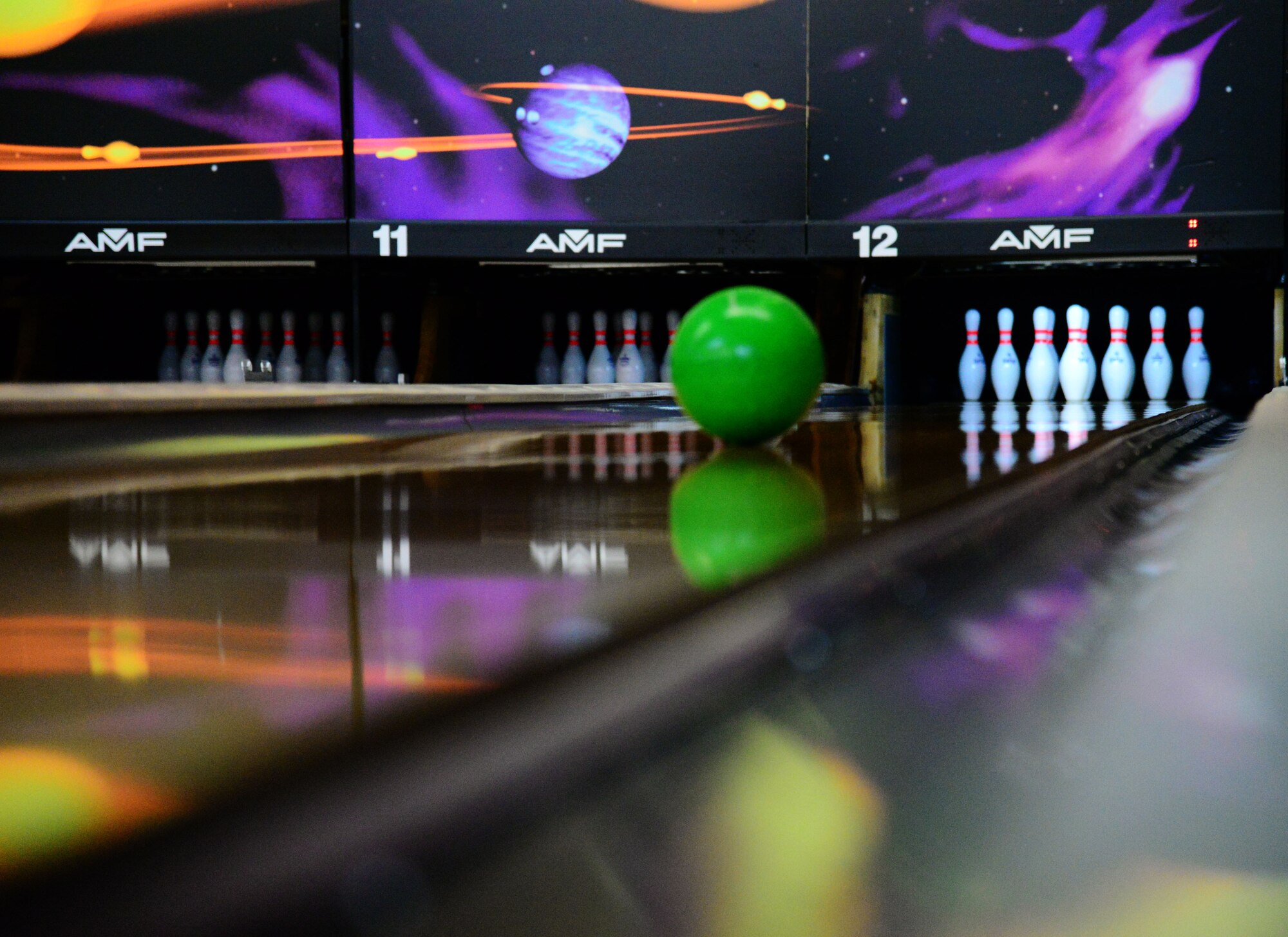 Malmstrom Air Force Base, Mont., is home to the 341st Missile Wing and the Aces High Bowling Center. With an impressive, twelve-lane facility, this location is ideal for Airmen to kick-back, relax and build camaraderie within the force. The facility also includes a snack bar which is a popular eatery among Malmstrom AFB personnel. A large room is available to host unit or wing functions for large groups. The bowling center has multiple capabilities to support the wing’s priority of supporting Airmen and their families, making it the perfect location for Malmstrom team members to enjoy a game together. For more information, call 731-2695. (U.S. Air Force photo/Airman 1st Class Magen M. Reeves)