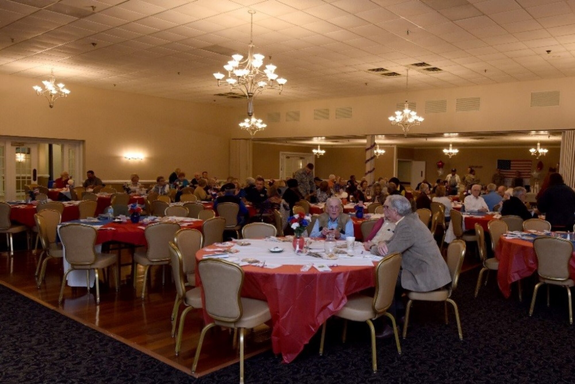 Team Seymour hosted a Retiree Appreciation Night, Nov. 10, 2016, at Seymour Johnson Air Force Base, North Carolina. More than 100 retirees and family members attended the event and participated in different activities to keep them informed about base initiatives and programs (U.S. Air Force photo by Airman Miranda A. Loera)
