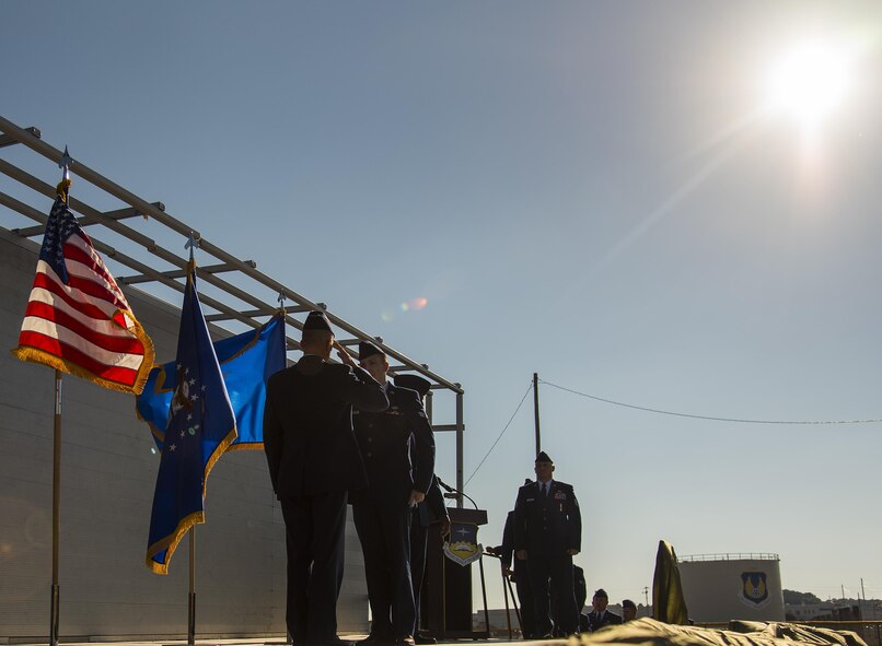 A senior airman salutes Brig. Gen. Christopher Azzano, the 96th Test Wing commander, during a Community College of the Air Force graduation ceremony at Eglin Air Force Base, Fla., Nov. 16.  More than 300 Airmen from Eglin and Duke Field were honored at this year’s event. (U.S. Air Force photo/Samuel King Jr.)