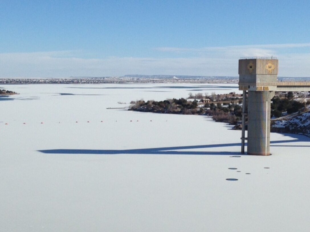 SANTA ROSA LAKE, N.M. – The lake froze, Jan. 5, 2016. Photo by Rowena Sanchez. This was a 2016 Photo Drive entry.