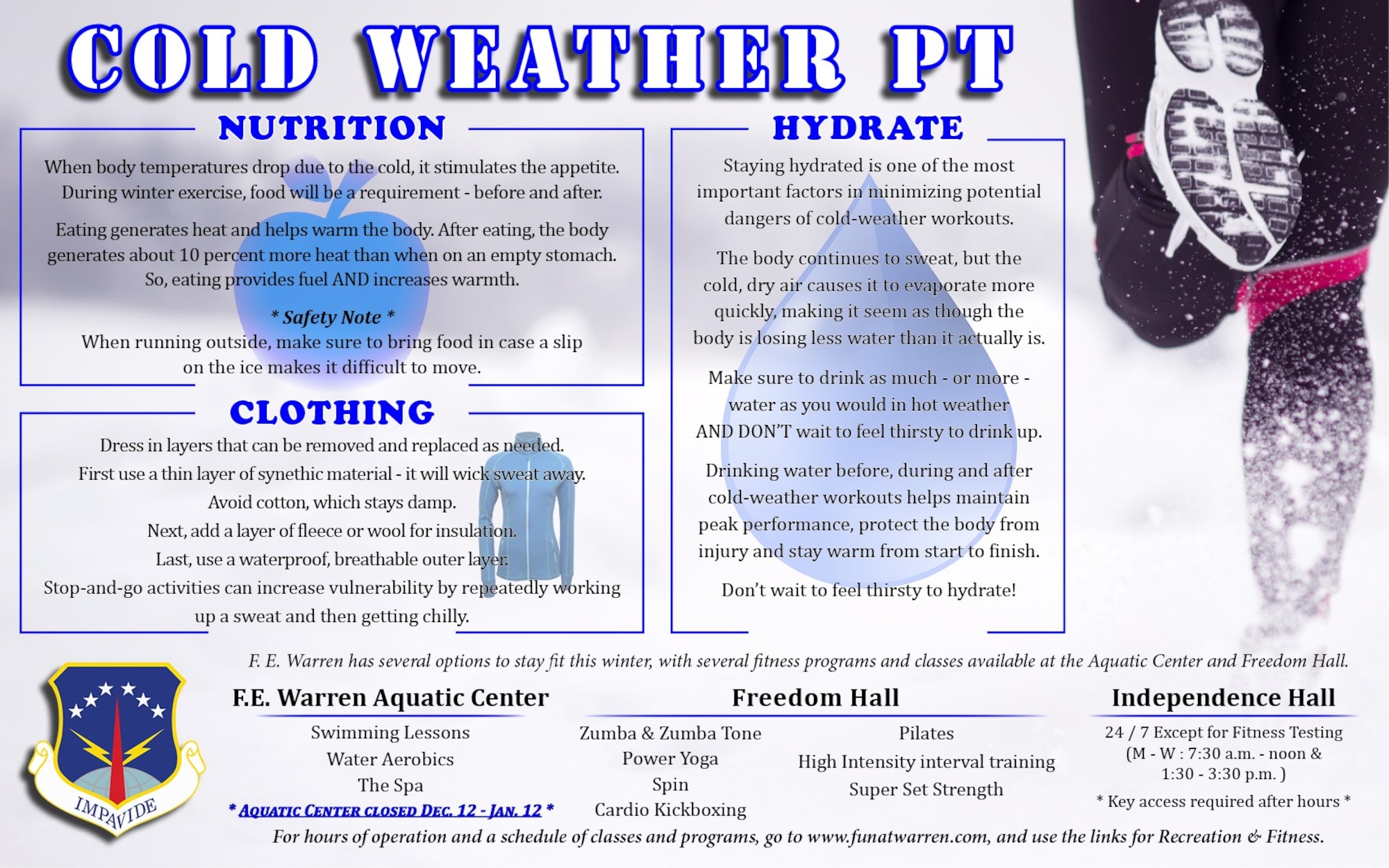 Cold weather physical training tips.