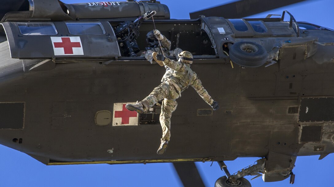 <strong>Photo of the Day: Nov. 21, 2016</strong><br/><br />An airman with the 227th Air Support Operations Squadron, New Jersey Air National Guard, is pulled from a rooftop to a hovering Black Hawk medevac helicopter during a training exercise at Seaside Park, N.J., Nov. 18, 2016. Air National Guard photo by Master Sgt. Mark C. Olsen<br/><br /><a href="http://www.defense.gov/Media/Photo-Gallery?igcategory=Photo%20of%20the%20Day"> Click here to see more Photos of the Day. </a> 